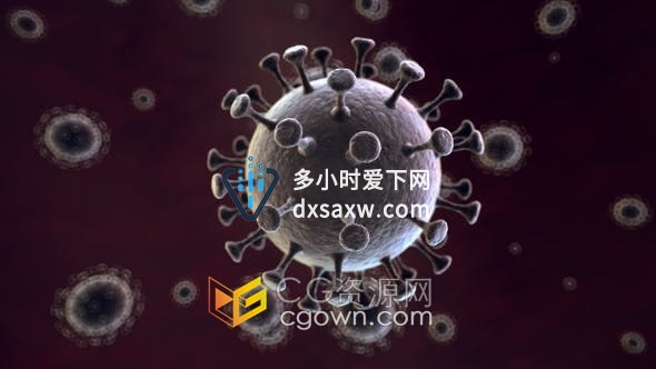 Covid-19新型冠状病毒肺炎3D微生物动画背景视频素材