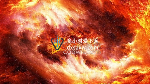穿越太空中星云抽象黄红色隧道动态背景视频素材