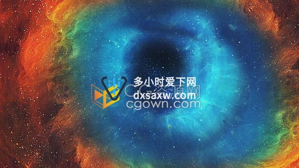 视频素材-蓝色空间天眼隧道飞行星云粒子宇宙抽象背景素材