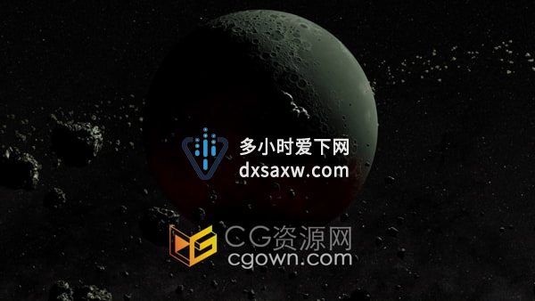 太阳系外行星03围绕碎石星球太空场景动画视频素材下载