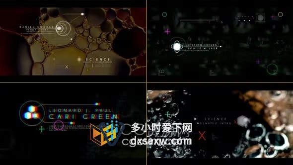 AE模板-生物学介绍片头医学新闻科学科幻技术标题场景视频开场