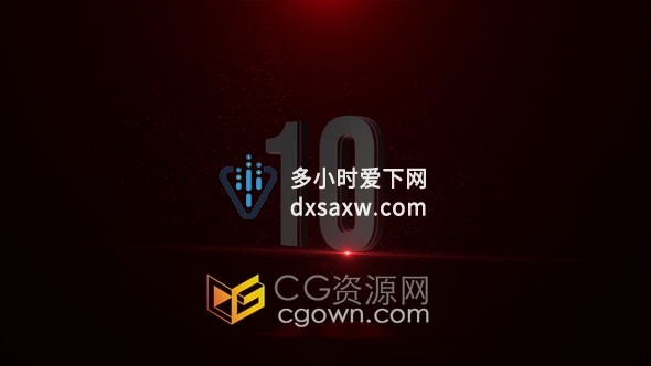 视频素材-4K分辨率倒计时背景视频金属字数光效动画
