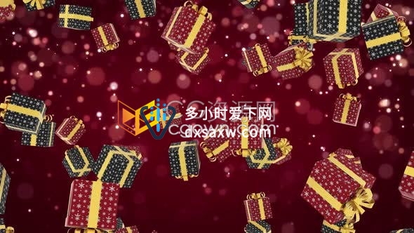 下降的礼物盒背景循环节日庆祝活动包装礼盒视频素材