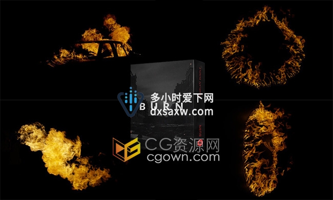 212个灼热火焰燃烧效果天花板门汽车4K分辨率视频素材Burn