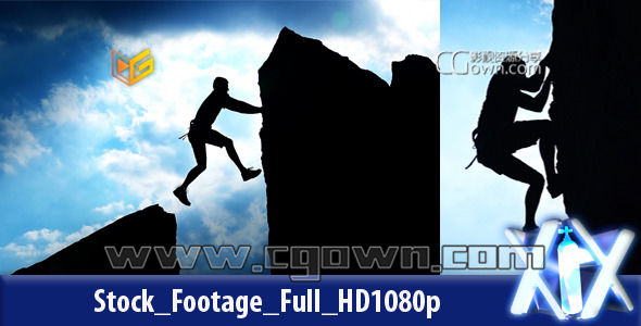 实拍视频素材 攀岩者极限运动悬崖登山探险 成功人士 Rock Climber 5753205