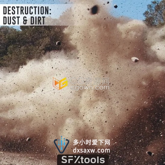 SFXtools–Destruction Dust and Dirt 沙土碎石块儿倾倒涓流跌落破坏音效下载