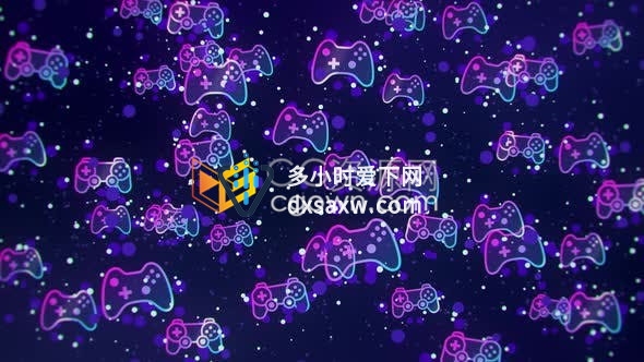 冷酷高贵紫罗兰色漂浮游戏手柄电子游戏背景4K视频素材