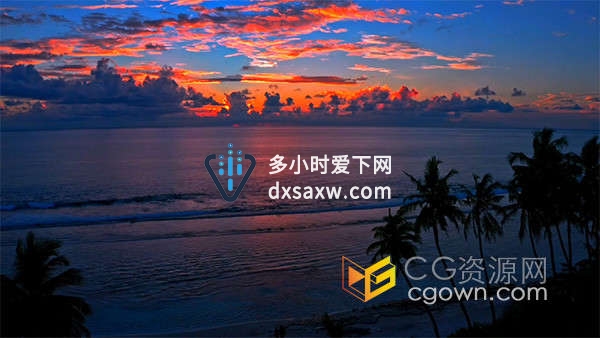蜈支洲岛唯美海边落日无人机航拍实拍视频