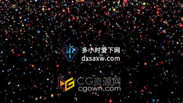视频素材-由上而下飘落的五彩纸屑粒子动画用于节日庆祝活动庆典背景