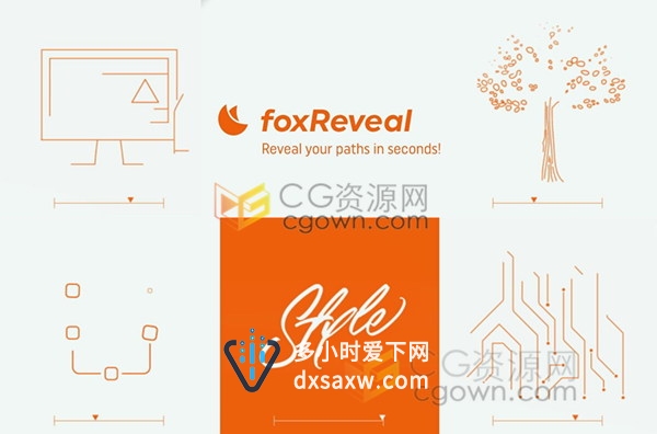 foxReveal v1.0 安装AE脚本生成复杂图形路径生长动画效果工具