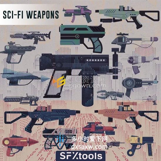 160种高品质SciFi Weapons枪支武器音效SFX角色扮演射击游戏动作冒险电影WAV