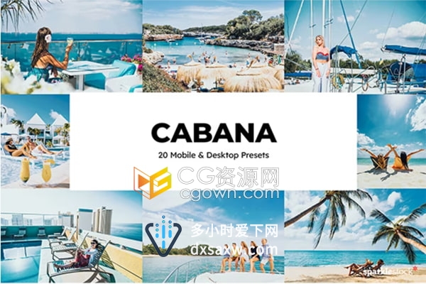 20个阳光明媚热带风格Cabana Lightroom预设和LUTS
