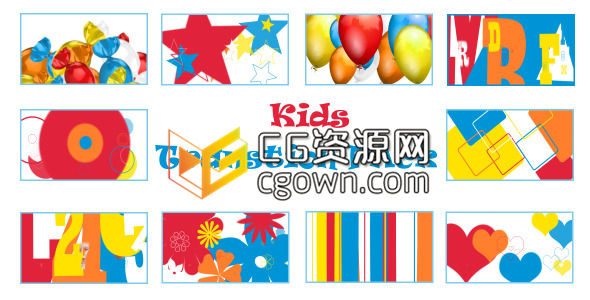 儿童卡通风格转场高清视频素材 Kids Transition Pack 5079345