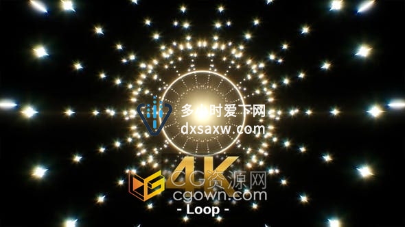 视频素材-闪闪发光的耀斑光粒子效果循环4k背景