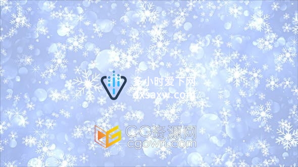 高清视频素材冬天飘落雪花动态背景Vj素材