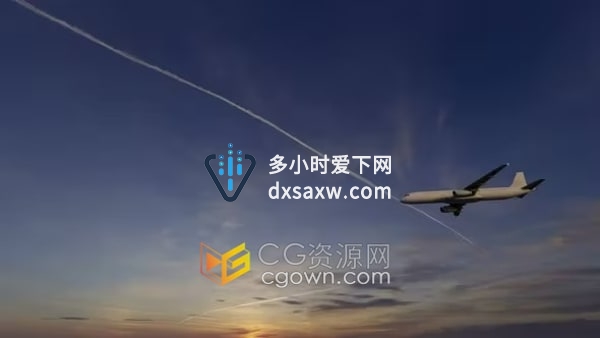 4K分辨率飞机在日落背景起飞视频素材下载