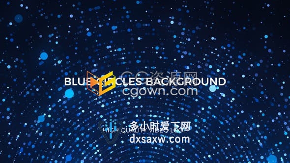 视频素材-时尚蓝圈循环VJ粒子动画效果演示音乐晚会节日舞台背景