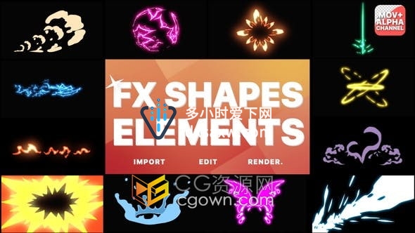 Elements Pack 24组手绘叠加MG图形动画4K分辨率视频素材