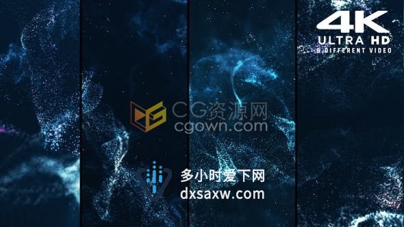 6组4K分辨率炫酷音波跳动粒子特效视频素材下载