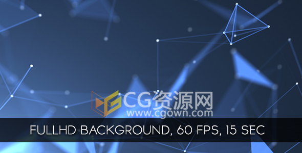 蓝色水晶格子点线动态背景动画高清视频素材