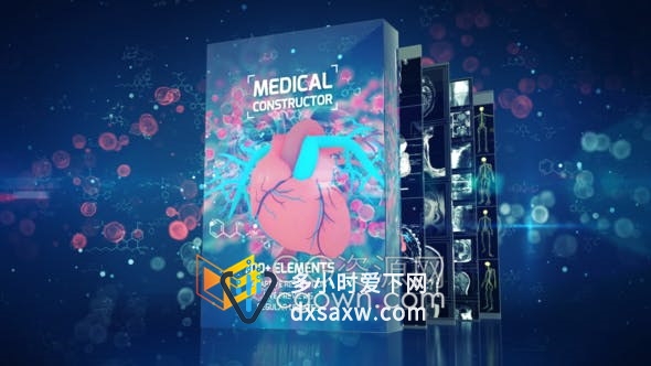 700多种医疗人体骨骼器官X射线细胞DNA动画元素Medical Constructor-AE脚本