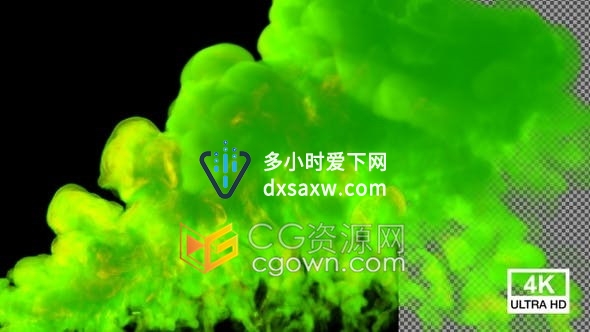 Green Firy Smoke 4k分辨率烟雾爆炸VFX特效视频素材下载