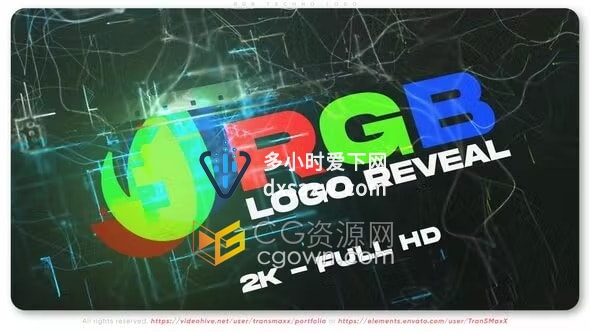 RGB Techno Logo AE模板技术网格设计科技元素视频片头