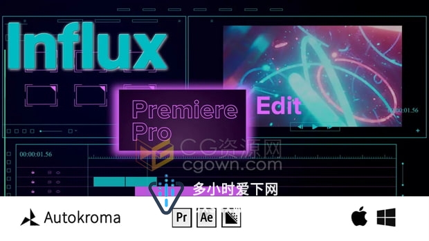 安装Autokroma Influx v1.0.2插件AE/AME/PR可以导入特殊视频编码格式素材音频视频文件