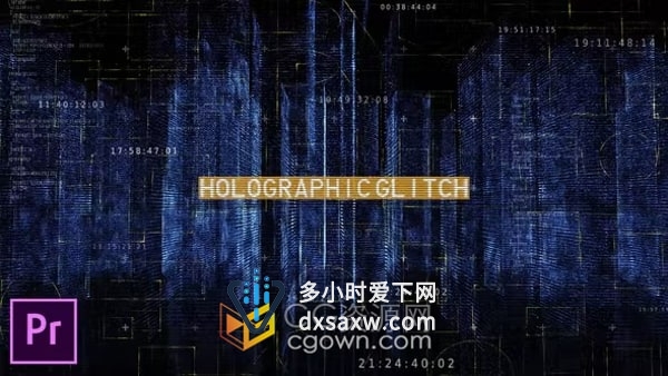 Holographic City Opener全息城市数据云人工智能VR技术标题科技片头PR模板