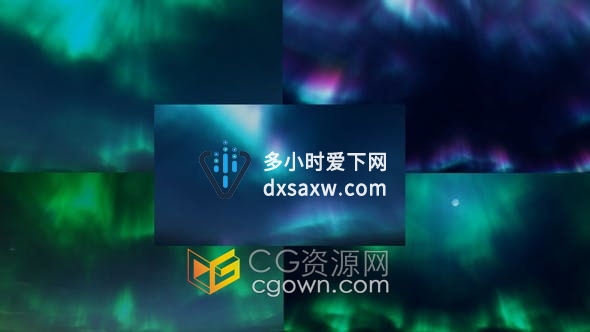 视频素材-5组北极光闪耀天空星星星云动态背景视频素材