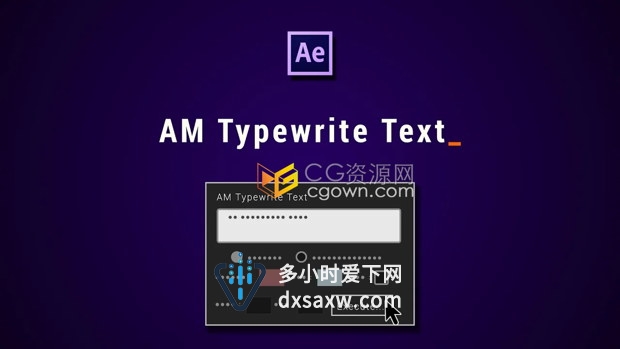 AM Typewrite Text v1.0 AE脚本制作电脑输入打字机效果文字动画