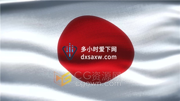 4K视频素材-动态Japan日本国旗国家旗帜动画背景视频素材