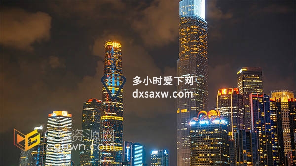 震撼延时广州国际金融中心城市夜景实拍视频