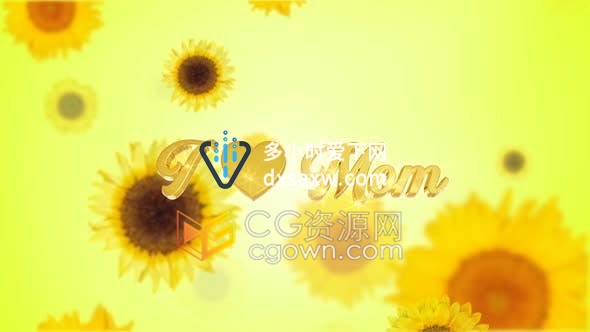 视频素材第三套母亲节活动动态背景视频素材向日葵花瓣动画