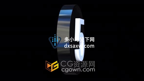 视频素材-3D金属感数字展示10秒倒计时倒数背景