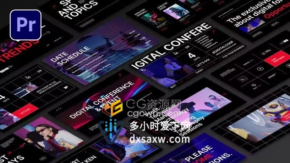 PR模板-数字论坛在线活动广告商业会展直播预告动态宣传海报