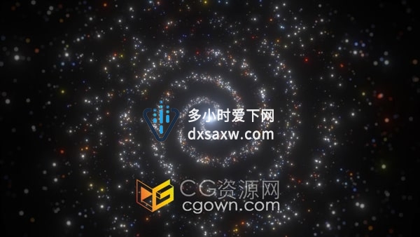 催眠螺旋动画散发粒子发光背景视频素材