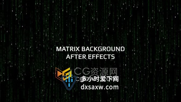 AE模板-矩阵背景Matrix Background技术背景元素