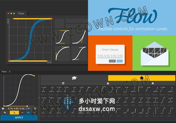 AE脚本Flow v1.4.2关键帧缓入缓出曲线调节工具