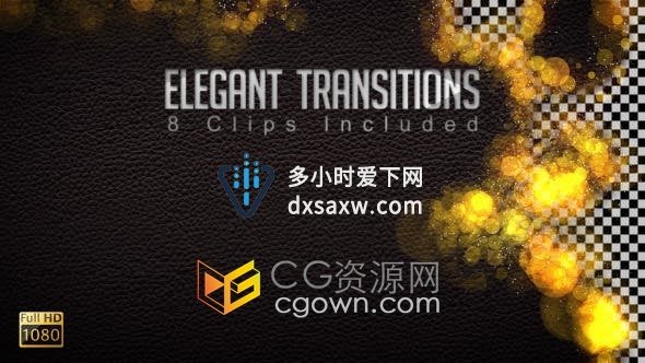 视频素材-8种优雅散景光斑粒子动画视频转场过渡效果