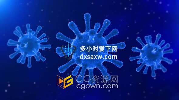视频素材-新型冠状病毒Covid-19显微镜下3d病毒动画背景