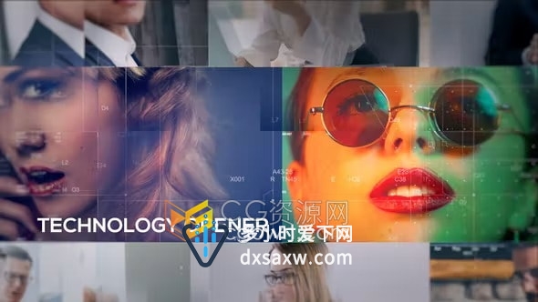 AE模板-复杂扭曲效果数字技术开场白高科技宣传视频