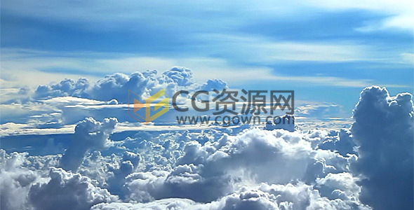 翱翔在云之上天空飞机蓝天白云实拍视频素材