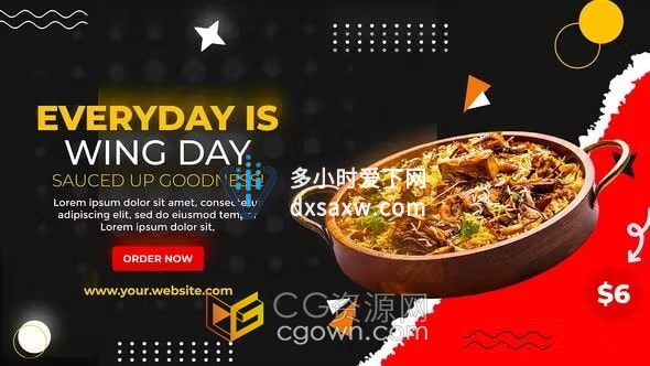 传统健康食品幻灯片美食介绍推广宣传视频动画AE模板