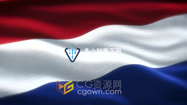 视频素材-Netherlands荷兰国家国旗动态背景素材4K分辨率