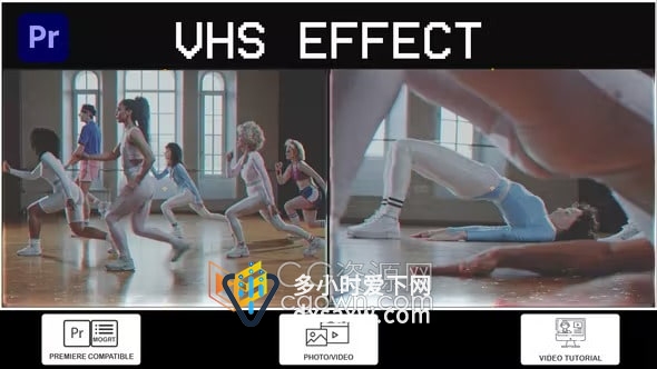 PR模板-制作图像视频老式复古怀旧录像带效果VHS Effect