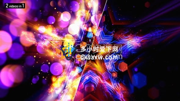 视频素材-星星发光梦幻彩色耀斑特效vj循环可用于迪斯科舞台倒数背景