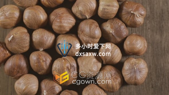 4K分辨率实拍视频旋转榛子坚果板栗视频素材下载