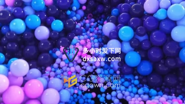 4K分辨率彩色抽象球体五颜六色波浪起伏动画舞台背景视频素材