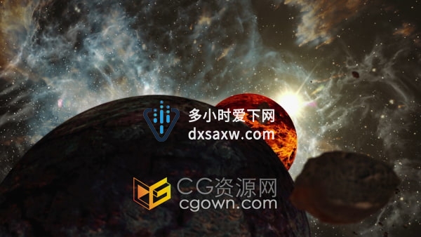 太阳系外行星06星球动画银河系太空场景视频素材下载